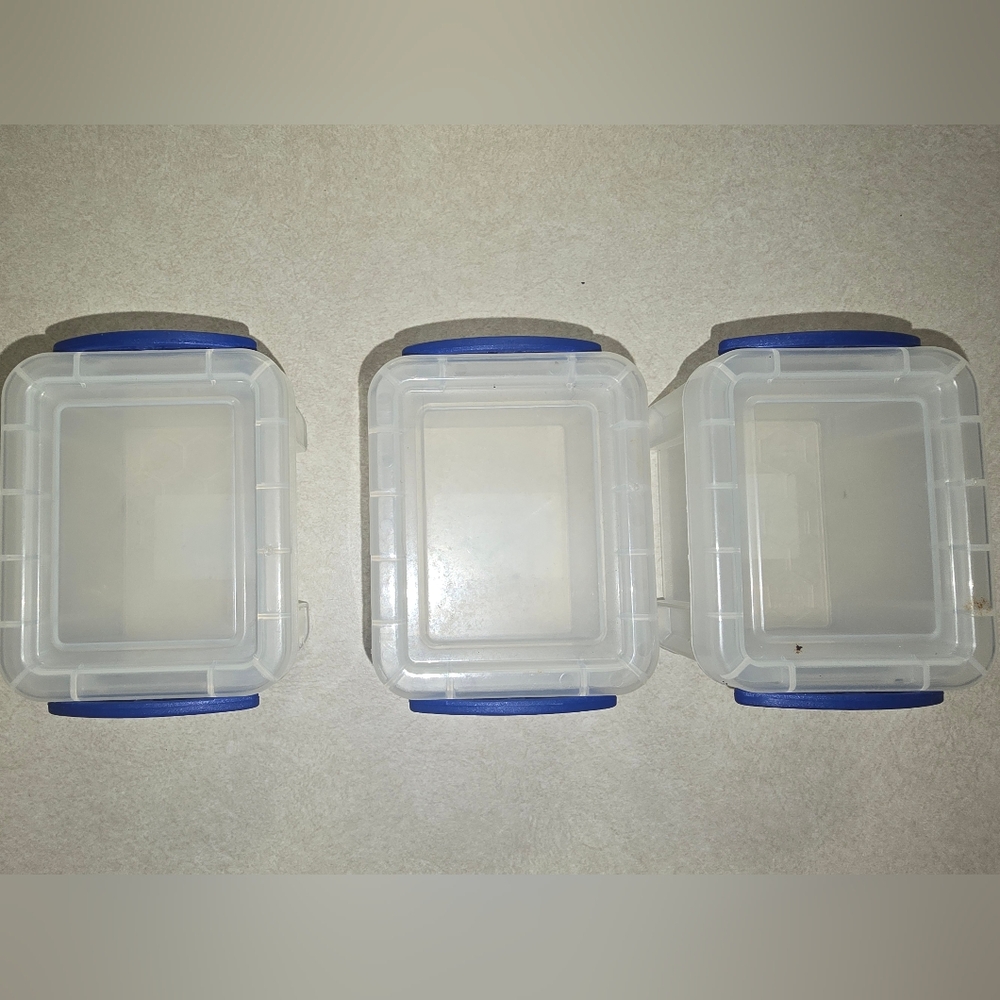 Blue and Clear Storage Containers